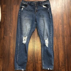 High rise skinny jeans